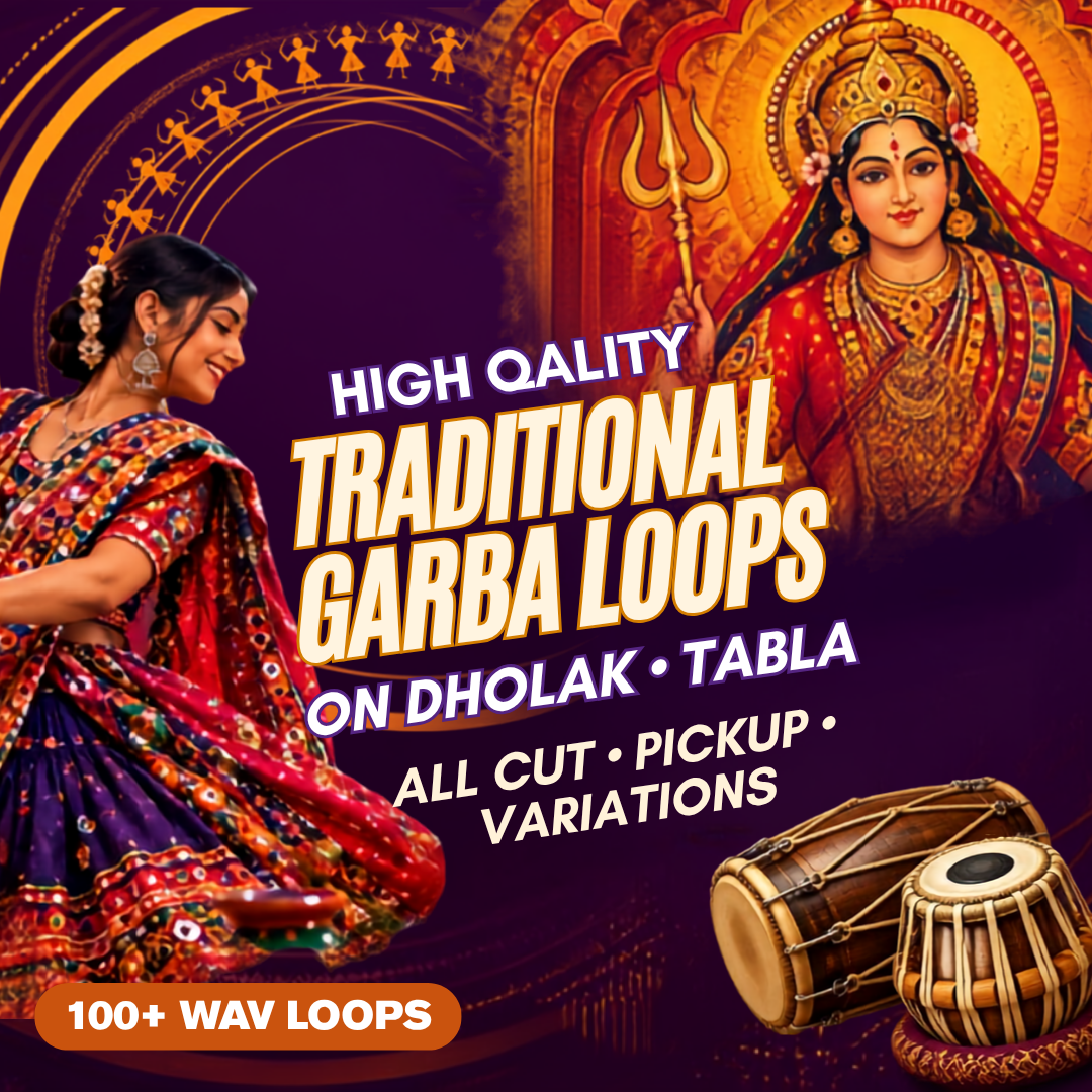 Traditional Garba Loops pack – 110 acoustic Dholak & Tabla loops in Scale Eb (Kali 2)